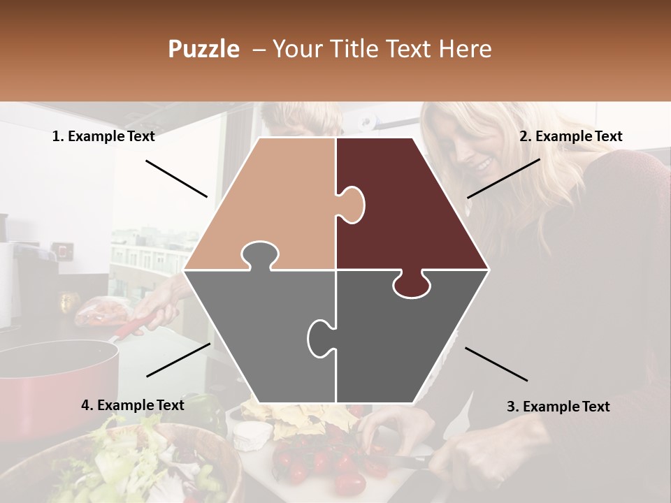 A Couple Of People In A Kitchen Preparing Food PowerPoint Template