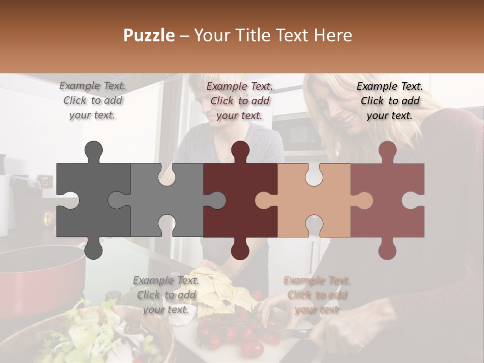 A Couple Of People In A Kitchen Preparing Food PowerPoint Template