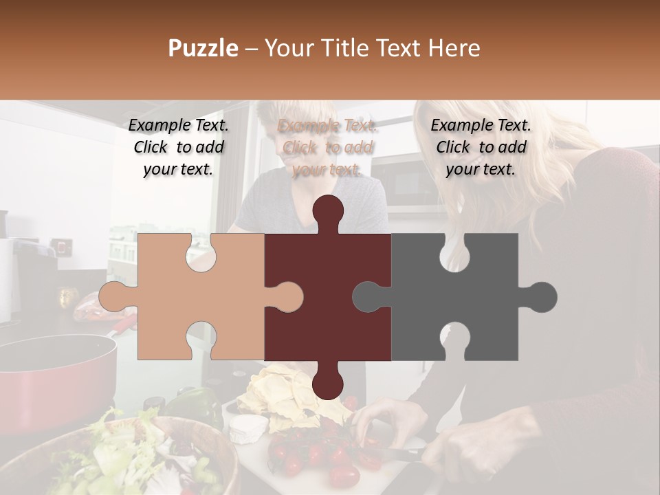 A Couple Of People In A Kitchen Preparing Food PowerPoint Template