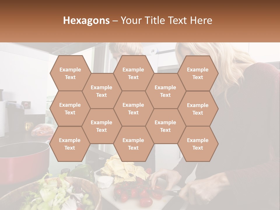 A Couple Of People In A Kitchen Preparing Food PowerPoint Template