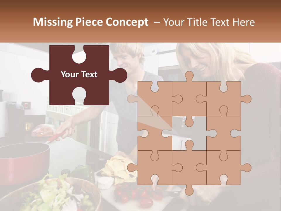 A Couple Of People In A Kitchen Preparing Food PowerPoint Template