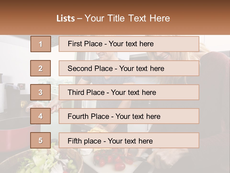 A Couple Of People In A Kitchen Preparing Food PowerPoint Template