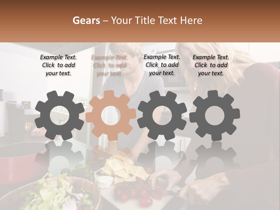 A Couple Of People In A Kitchen Preparing Food PowerPoint Template