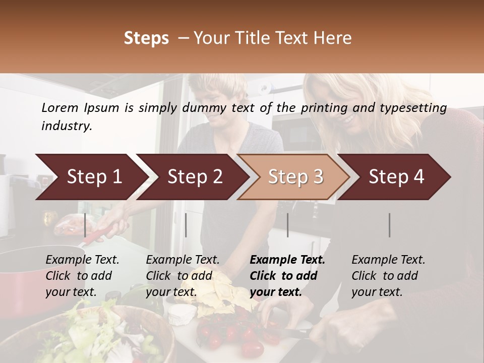 A Couple Of People In A Kitchen Preparing Food PowerPoint Template