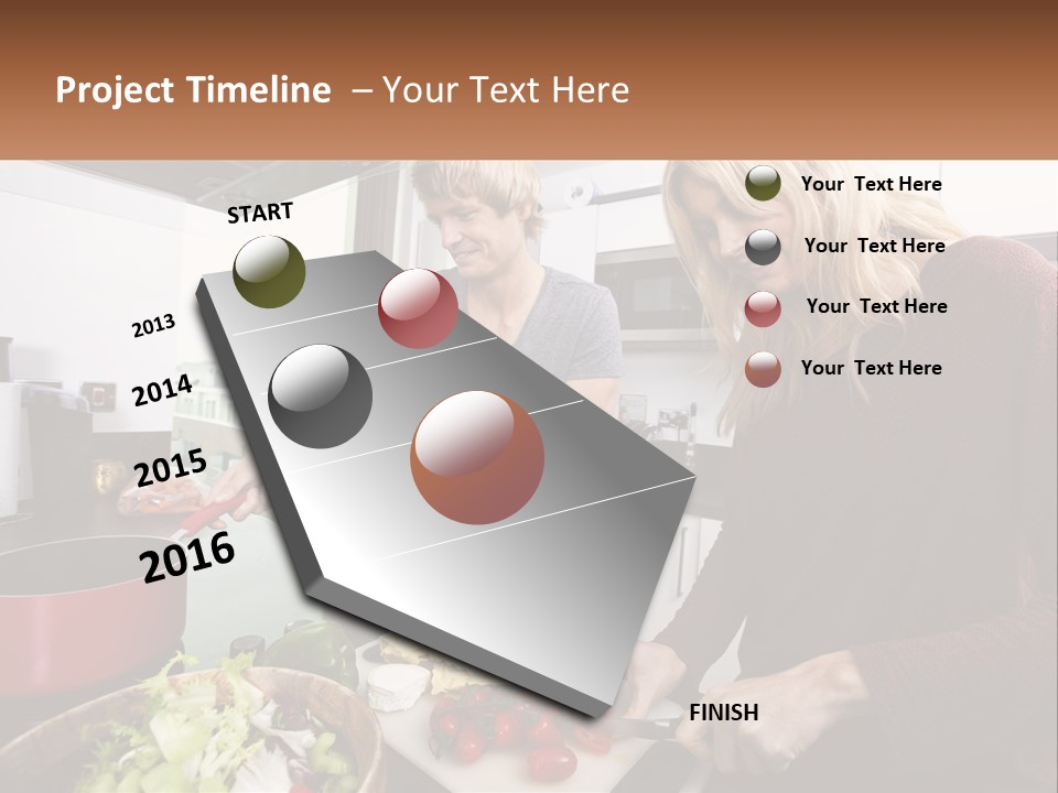 A Couple Of People In A Kitchen Preparing Food PowerPoint Template