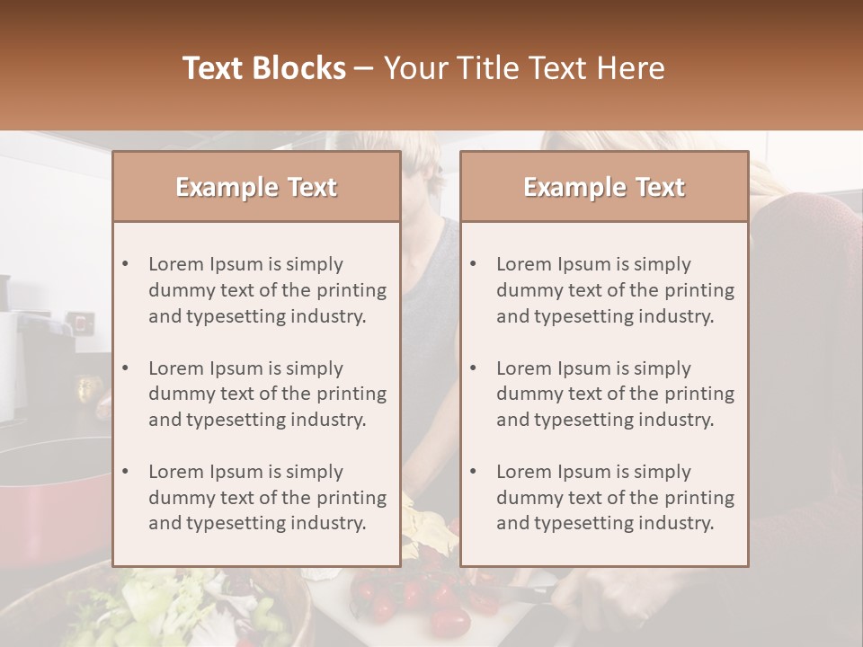 A Couple Of People In A Kitchen Preparing Food PowerPoint Template