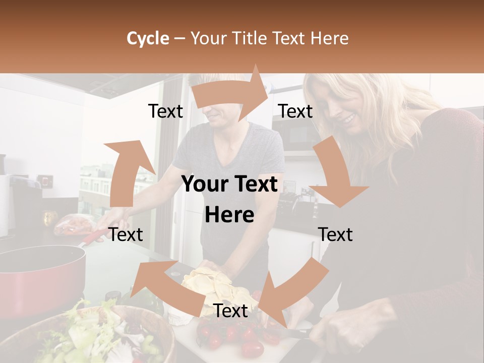 A Couple Of People In A Kitchen Preparing Food PowerPoint Template