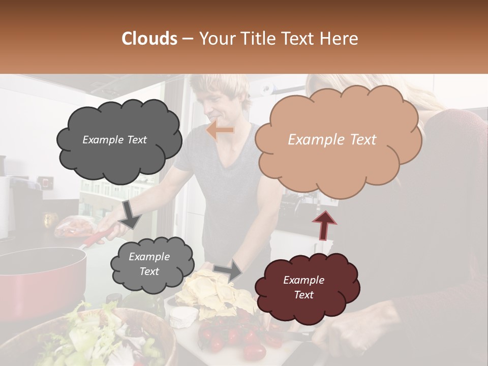 A Couple Of People In A Kitchen Preparing Food PowerPoint Template