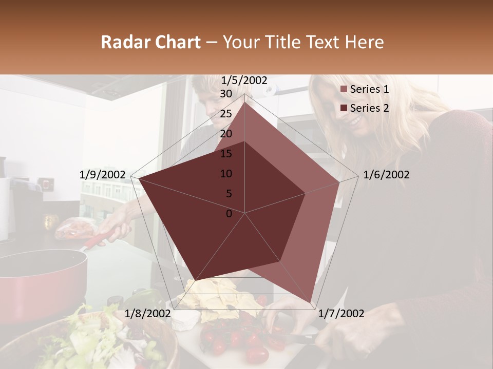 A Couple Of People In A Kitchen Preparing Food PowerPoint Template