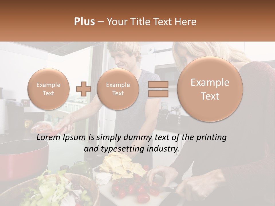 A Couple Of People In A Kitchen Preparing Food PowerPoint Template