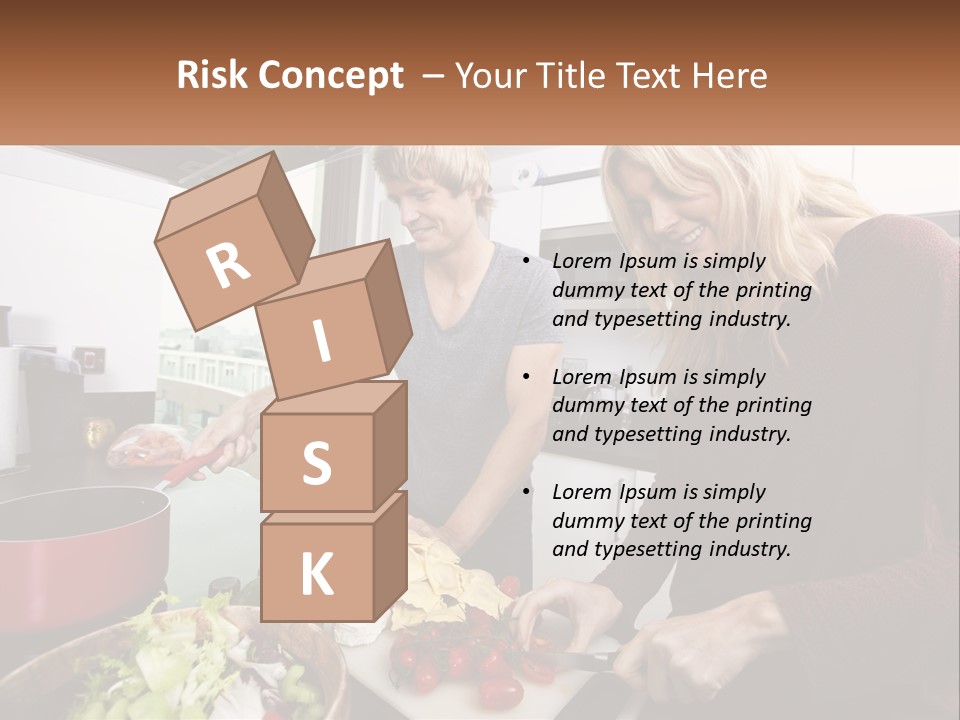 A Couple Of People In A Kitchen Preparing Food PowerPoint Template