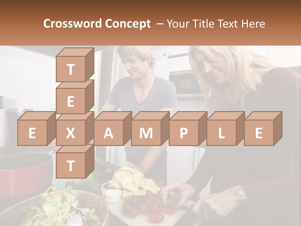 A Couple Of People In A Kitchen Preparing Food PowerPoint Template
