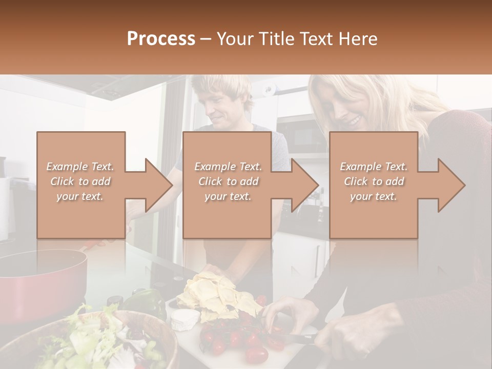 A Couple Of People In A Kitchen Preparing Food PowerPoint Template