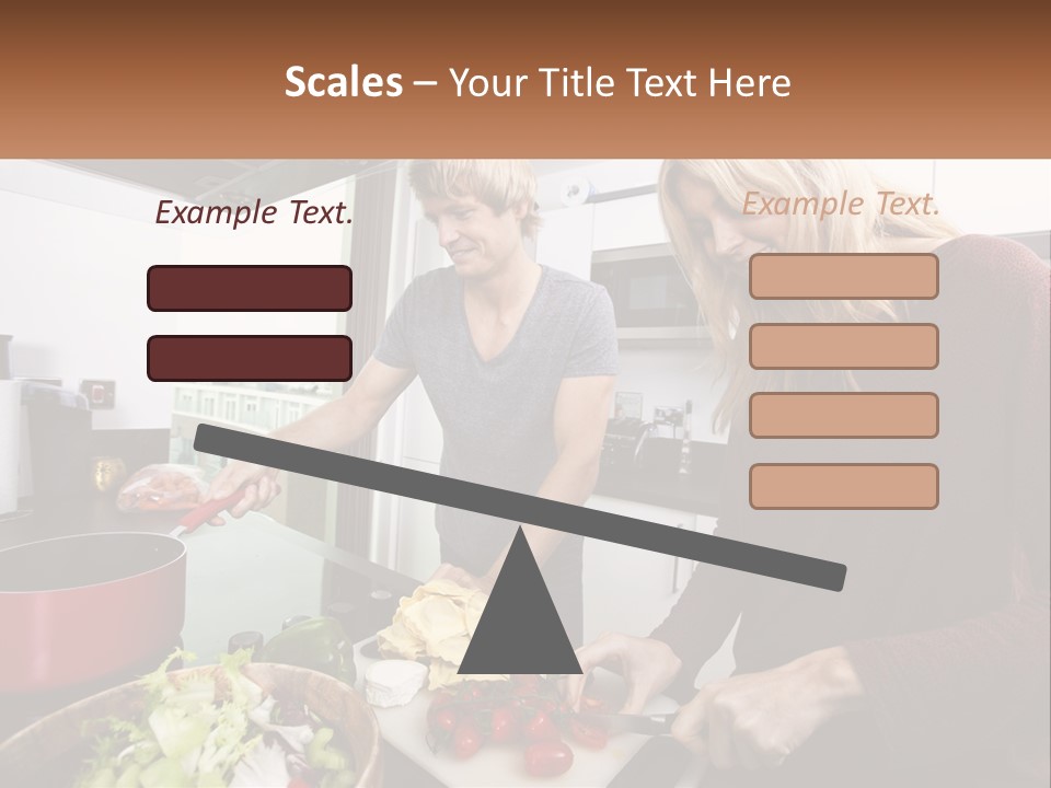A Couple Of People In A Kitchen Preparing Food PowerPoint Template