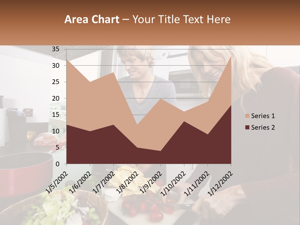 A Couple Of People In A Kitchen Preparing Food PowerPoint Template