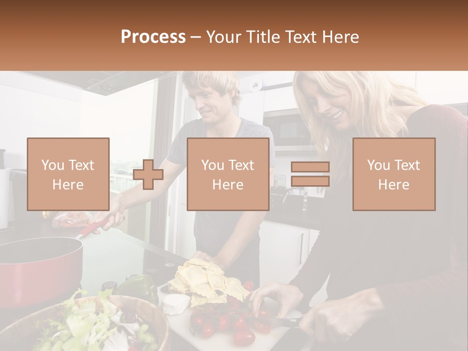 A Couple Of People In A Kitchen Preparing Food PowerPoint Template