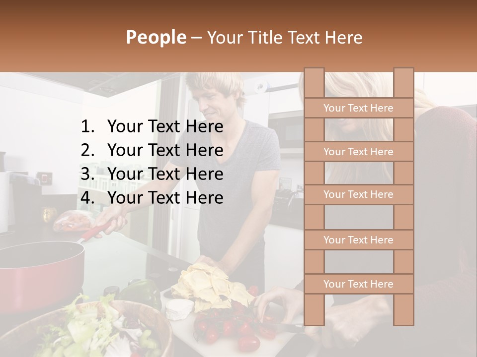 A Couple Of People In A Kitchen Preparing Food PowerPoint Template
