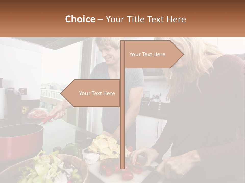 A Couple Of People In A Kitchen Preparing Food PowerPoint Template