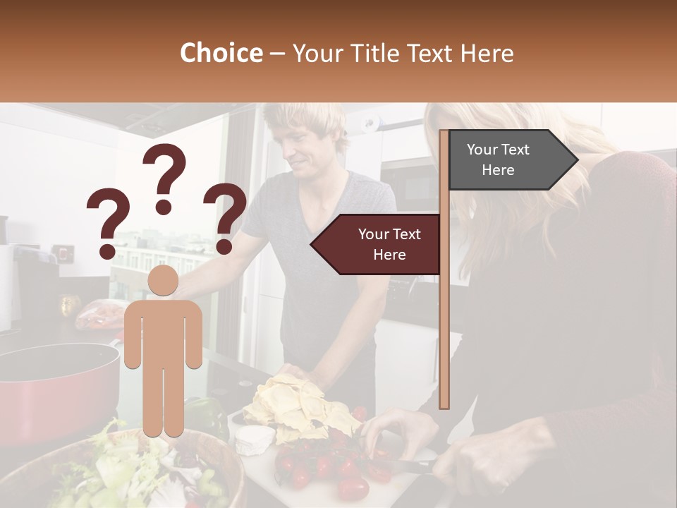 A Couple Of People In A Kitchen Preparing Food PowerPoint Template