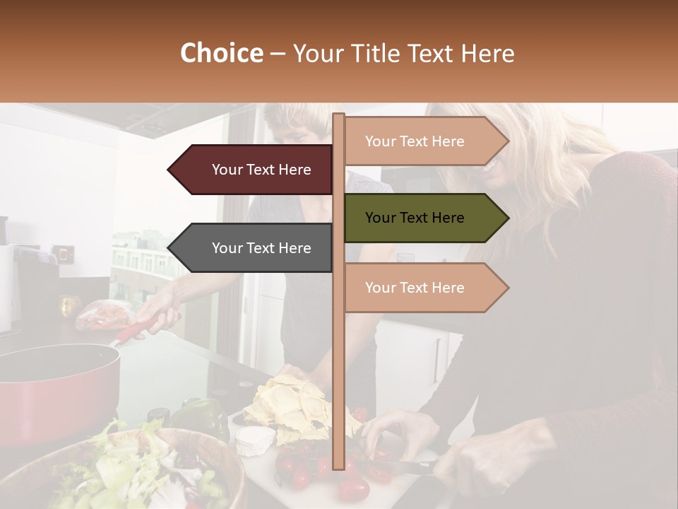 A Couple Of People In A Kitchen Preparing Food PowerPoint Template