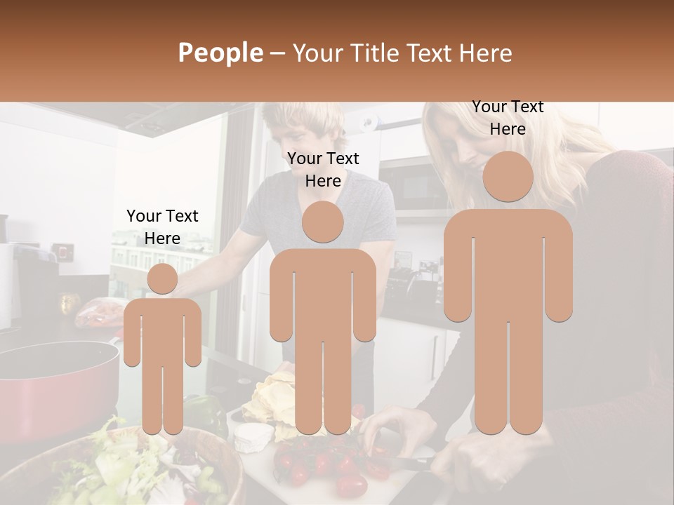 A Couple Of People In A Kitchen Preparing Food PowerPoint Template