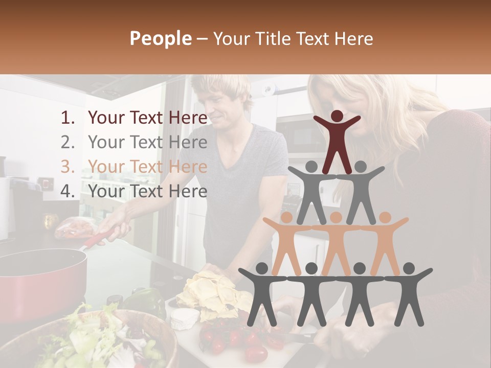A Couple Of People In A Kitchen Preparing Food PowerPoint Template