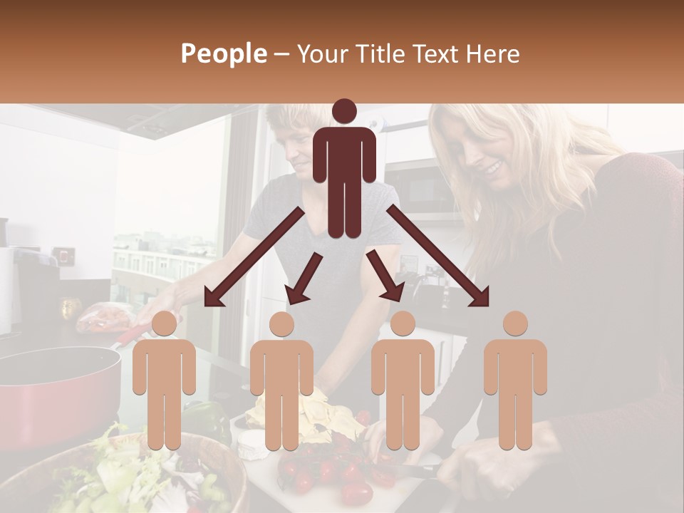 A Couple Of People In A Kitchen Preparing Food PowerPoint Template