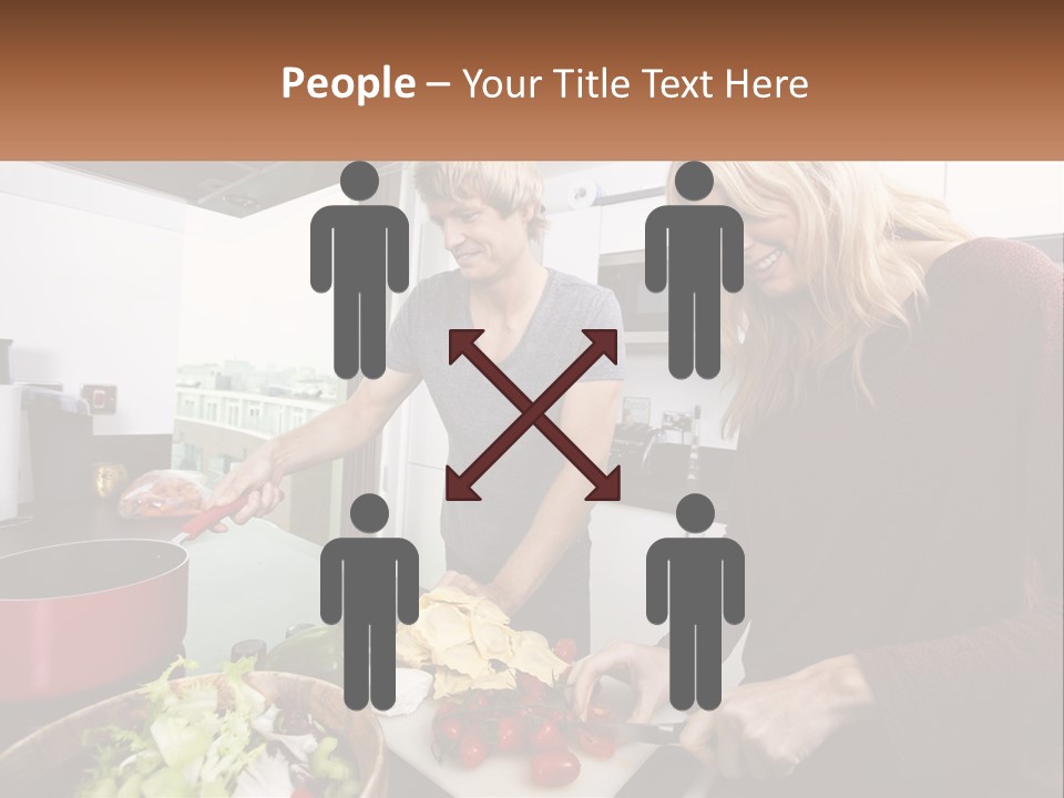 A Couple Of People In A Kitchen Preparing Food PowerPoint Template