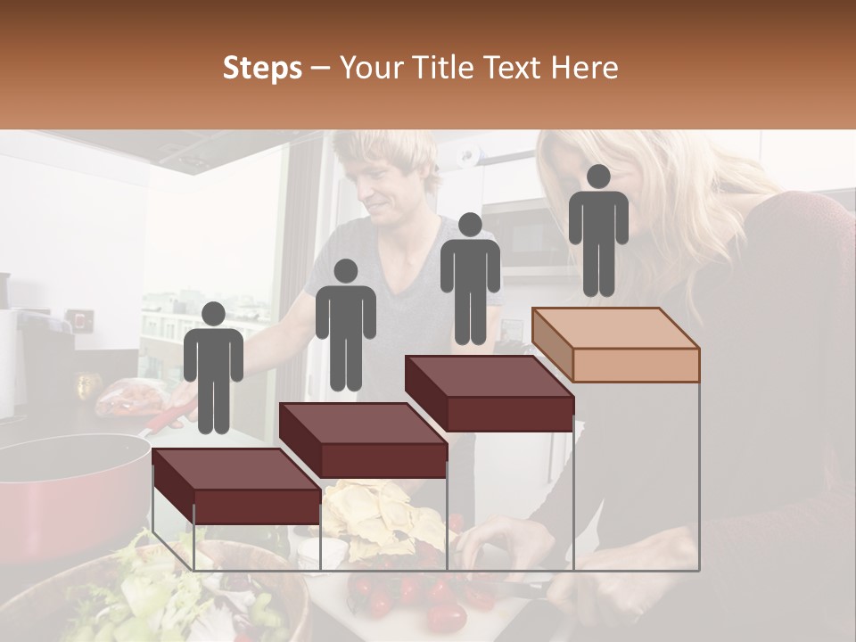 A Couple Of People In A Kitchen Preparing Food PowerPoint Template