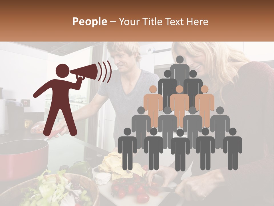 A Couple Of People In A Kitchen Preparing Food PowerPoint Template