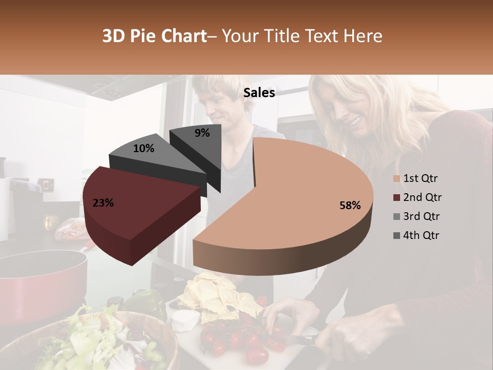 A Couple Of People In A Kitchen Preparing Food PowerPoint Template