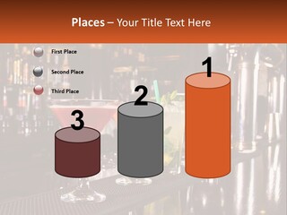 A Row Of Cocktail Glasses Sitting On Top Of A Bar PowerPoint Template