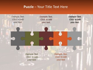 A Row Of Cocktail Glasses Sitting On Top Of A Bar PowerPoint Template
