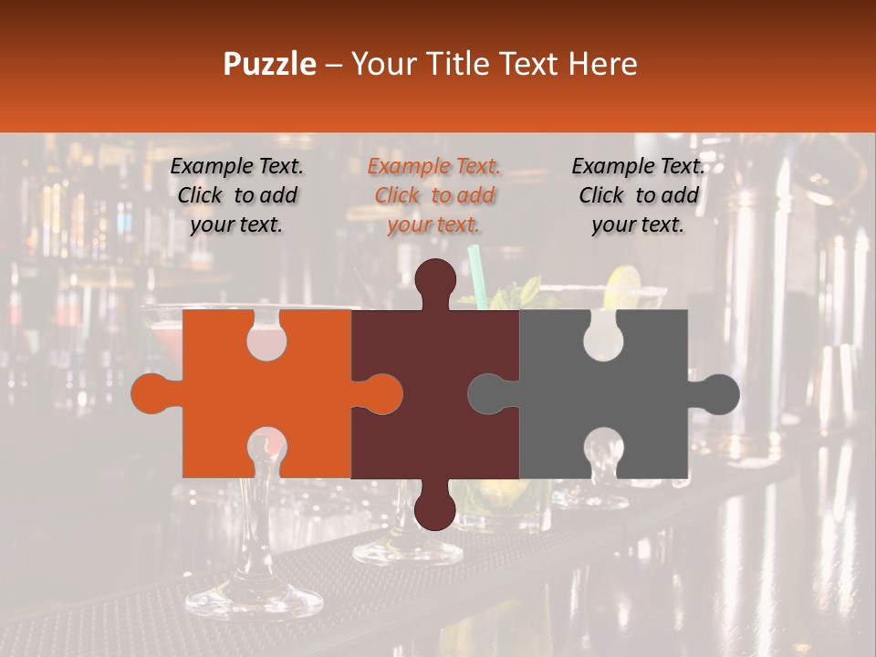 A Row Of Cocktail Glasses Sitting On Top Of A Bar PowerPoint Template