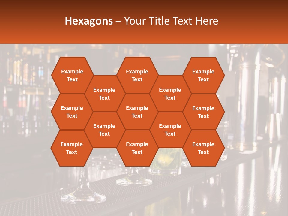 A Row Of Cocktail Glasses Sitting On Top Of A Bar PowerPoint Template