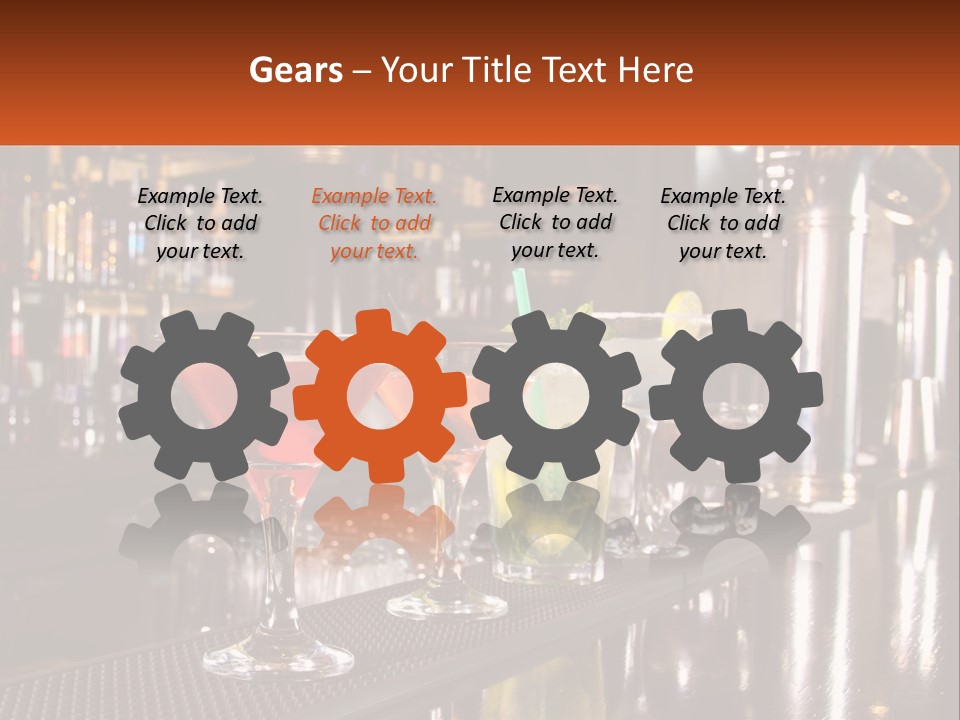 A Row Of Cocktail Glasses Sitting On Top Of A Bar PowerPoint Template