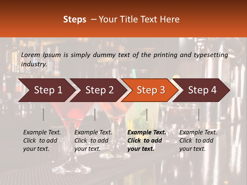 A Row Of Cocktail Glasses Sitting On Top Of A Bar PowerPoint Template