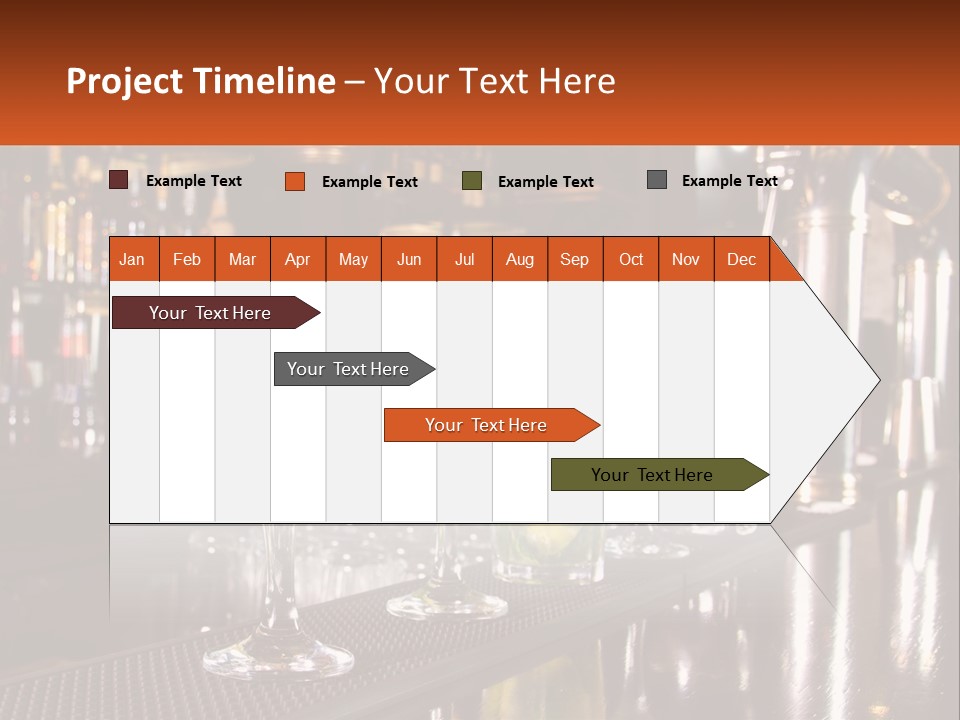 A Row Of Cocktail Glasses Sitting On Top Of A Bar PowerPoint Template