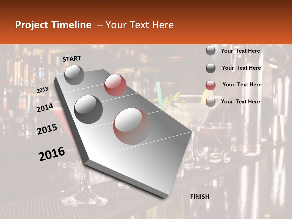 A Row Of Cocktail Glasses Sitting On Top Of A Bar PowerPoint Template
