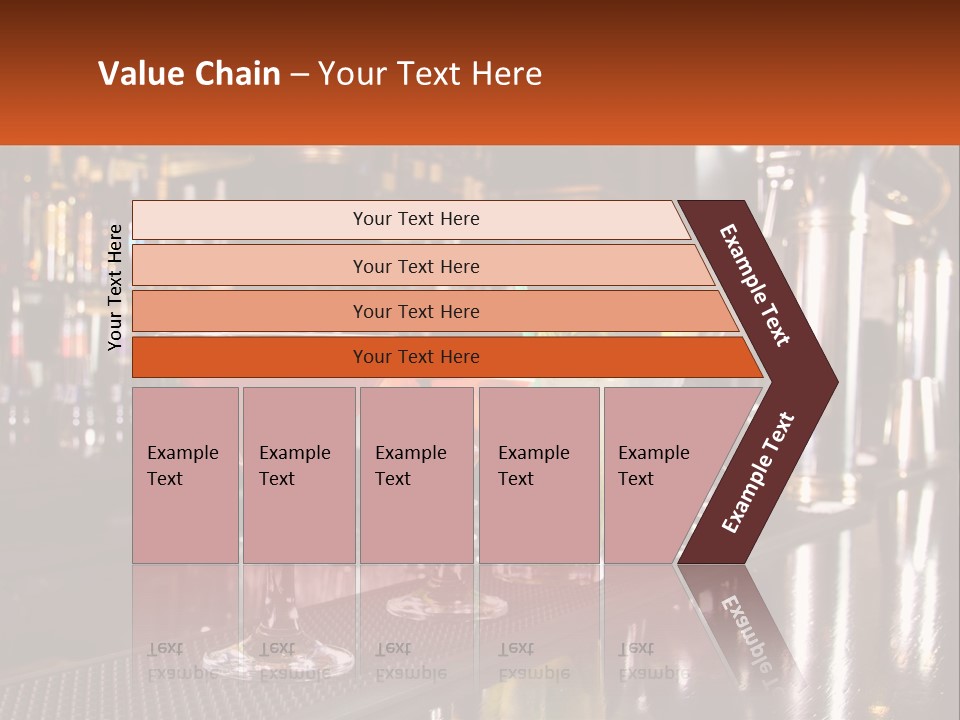 A Row Of Cocktail Glasses Sitting On Top Of A Bar PowerPoint Template