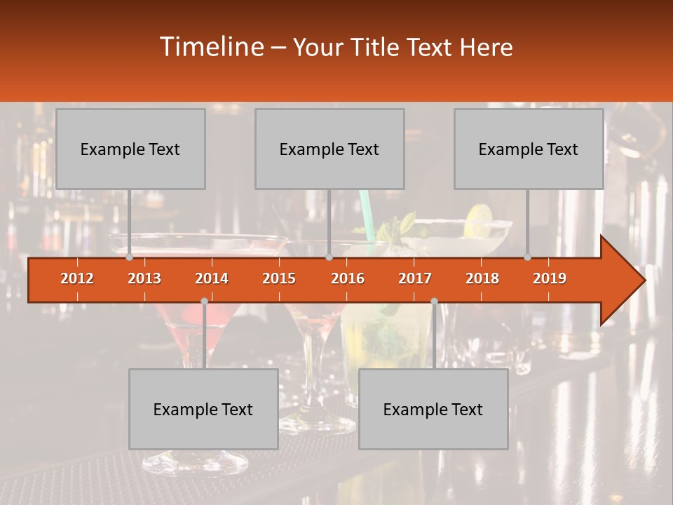 A Row Of Cocktail Glasses Sitting On Top Of A Bar PowerPoint Template