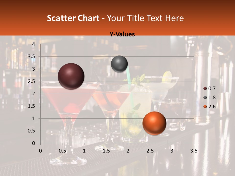A Row Of Cocktail Glasses Sitting On Top Of A Bar PowerPoint Template