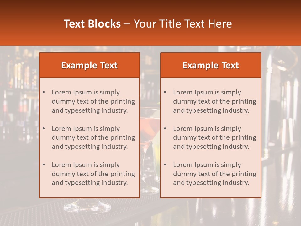 A Row Of Cocktail Glasses Sitting On Top Of A Bar PowerPoint Template
