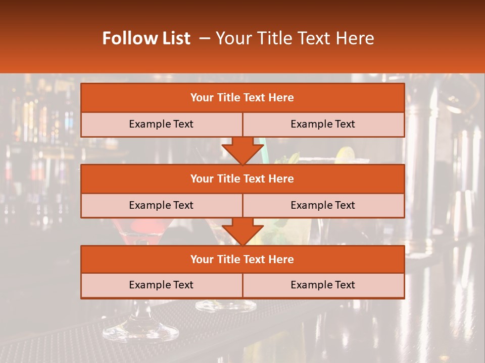 A Row Of Cocktail Glasses Sitting On Top Of A Bar PowerPoint Template