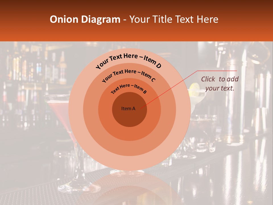 A Row Of Cocktail Glasses Sitting On Top Of A Bar PowerPoint Template