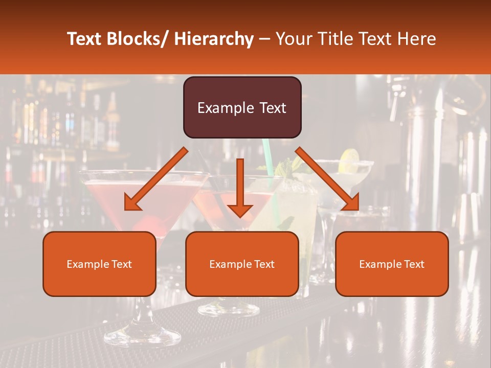 A Row Of Cocktail Glasses Sitting On Top Of A Bar PowerPoint Template
