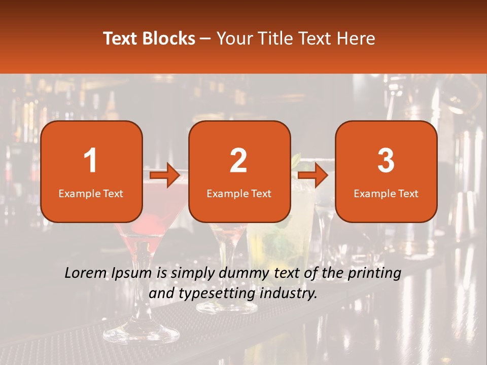 A Row Of Cocktail Glasses Sitting On Top Of A Bar PowerPoint Template