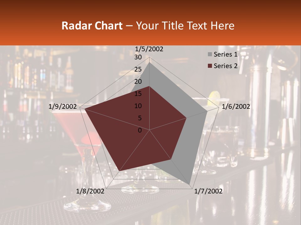 A Row Of Cocktail Glasses Sitting On Top Of A Bar PowerPoint Template