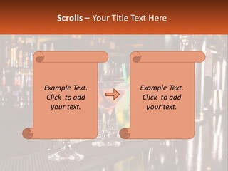A Row Of Cocktail Glasses Sitting On Top Of A Bar PowerPoint Template