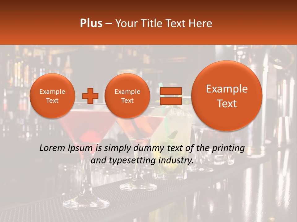 A Row Of Cocktail Glasses Sitting On Top Of A Bar PowerPoint Template